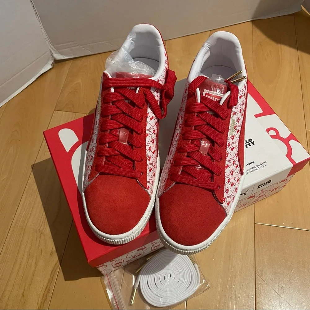 NIB hello kitty x puma red suede sneakers - Picture 4 of 7